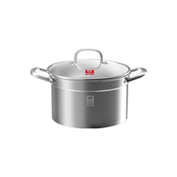 康巴赫汤锅加厚304不锈钢大容量炖煮锅双耳防烫煮面锅24cm电磁炉通可用
