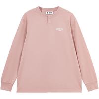 杰克琼斯秋季纯棉舒适时尚潮酷胸前植绒字母上衣百搭长袖T恤男装 175/96A/M C18灰粉色