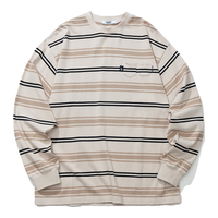 nautica white sail 白帆×CityBoy 中性经典条纹时尚百搭长袖圆领T恤TW4309 月白色1TW M