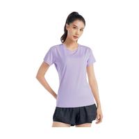 迪卡侬运动速干衣女夏季跑步T恤瑜伽短袖半袖上衣WSLS2 豆蔻紫-升级款 XL