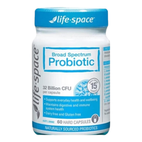 LIFE-SPACE LIFE SPACE益倍适成人广谱益生菌胶囊320亿高活性60粒蓝瓶有效期26年4-11月 成人广谱320亿益生菌60粒*1瓶
