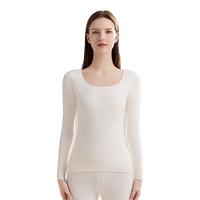 都市丽人秋无痕秋衣秋裤保暖内衣女士加厚加绒秋季套装女 山茶白【轻暖套装】 XXL