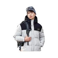 雅鹿2024冬季时尚运动男款面包连帽短款保暖90鸭绒羽绒服外套 黑白迷彩 185/2XL