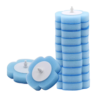 妙洁（MIAOJIE）妙洁一次性马桶刷挂壁式长柄无死角厕所刷子家用卫生间清洁 蓝色款替换头2包共24片