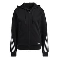 adidas 阿迪达斯 时尚休闲连帽夹克外套女装阿迪达斯轻运动H57287 黑色
