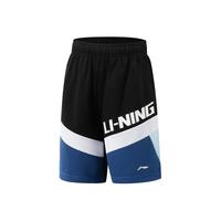 李宁 LI-NING童装儿童运动裤子男小大童篮球系列速干凉爽宽松运动短裤YKSV083 黑色-2 110