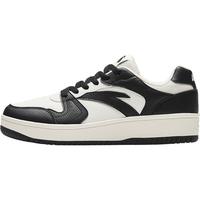 安踏元年｜小黑鞋板鞋男秋冬季厚底增高休闲鞋复古撞色潮流男士运动鞋 象牙白/黑-2 42.5 (265mm)