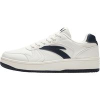 安踏元年｜小黑鞋板鞋男秋冬季厚底增高休闲鞋复古撞色潮流男士运动鞋 象牙白/深蓝黑-4 45 (280mm)