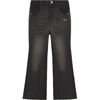 英氏（YEEHOO）儿童裤子女童牛仔裤秋季时尚淑女休闲风喇叭裤秋装中大童装 闪闪喇叭黑色 130