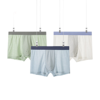 猫人内裤男士3条装冰丝抑菌裆大网眼透气四角短裤头 大网眼/白色+天蓝+浅绿 3条 2XL （适合体重121-140斤） XXL（适合体重121-140斤）