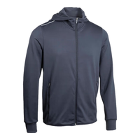 迪卡侬外套男春秋保暖防风加绒连帽卫衣跑步训练开衫夹克 4871309