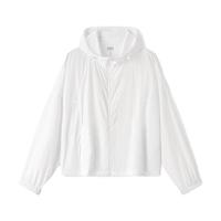 森马（Semir）外套女抽绳宽松连帽质感夹克女生百搭夏季凉感防晒衣户外温柔 漂白10007 L