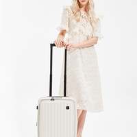 皇冠 前开盖大容量拉链行李拉杆箱女20寸旅行箱登机箱25皮箱男轻便