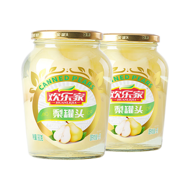 欢乐家 黄桃橘子罐头900gX2瓶+雪梨罐头900gX2瓶