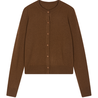 JNBY/江南布衣25秋毛针织衫长袖开襟柔软5P9311730 227/枯茶色 M