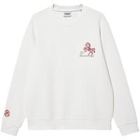 JACK&JONES 杰克·琼斯（JACK&JONES）男装红色卫衣男2026马年冬季华夫格圆领套头刺绣长袖品牌卫衣 A43象牙白 常规 M （175）