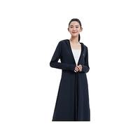 茉寻茉寻长款防晒衣冰钛原纱女夏户外全身防护2024【京拓专属】 黑色 均码 162-180cm 体重80-150斤
