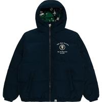 Aape 男装秋冬猿颜徽章字母刺绣迷彩连帽羽绒服外套7607XXL