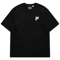 FILA 斐乐 FUSION斐乐官方情侣短袖T恤男女2021年夏季潮流肤圆领多色上衣男女T11U126110F 深黑-BK 180/100A/XL