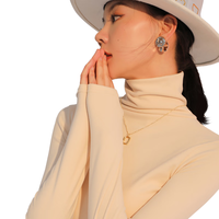Langsha/浪莎 双面德绒 女士打底衫 杏色【适合0~20°C】 M 【90-120斤】