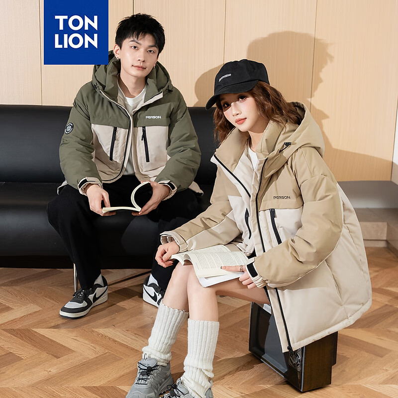  TONLION/唐狮 工装连帽 女士羽绒服