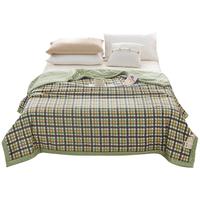 雅鹿A类大豆纤维空调被3D豆豆夏凉被子纯水洗棉麻单人宿舍被芯可机洗 橙小格【A类豆豆被/大豆纤维】