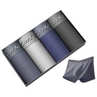 CabraKalani男士内裤男莫代尔平角抗菌中腰冰丝四角男生运动大码男式裤头裤衩 ACK品牌专柜无痕纯棉款灰灰青黑 L (90-110斤)