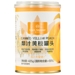 1号会员店 梨汁黄桃罐头 425g 0添加蔗糖武台黄桃水果罐头尝鲜装 单罐黄桃罐头
