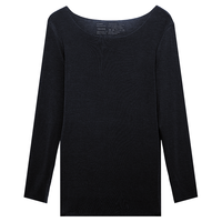 爱慕【牛奶系】保暖内衣女莫代尔秋衣秋裤可选AM725294 黑色-上衣 M (165)