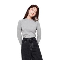女装秋冬纯棉奢滑触感基础打底衫女上衣圆领长袖T恤女款
