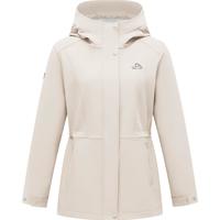 伯希和软壳衣女防水登山服秋冬中长款防风摇粒绒保暖外套12330602米白S