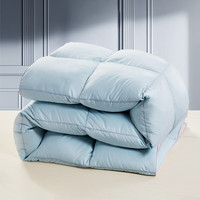 富安娜（FUANNA） 羽绒被 春秋四季被冬天保暖蓬松白鹅绒被芯 加厚被-蓝+粉230*229cm(1200g) 50白鹅绒被子