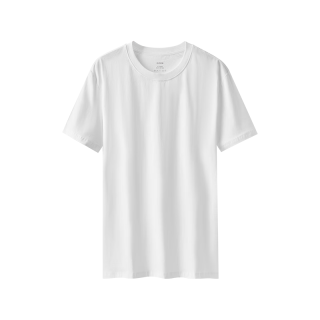 京舒棉 短袖t恤男10A抑菌新疆棉衣服男装短t打底衫耐黄变 白色 XL