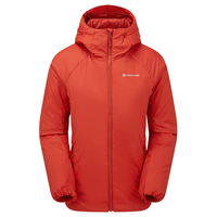 MONTANE盟泰恩RESPOND HOODIE 秋冬多功能连帽保暖棉服冬季棉衣外套女 SAFFRON RED 藏红花红 XS
