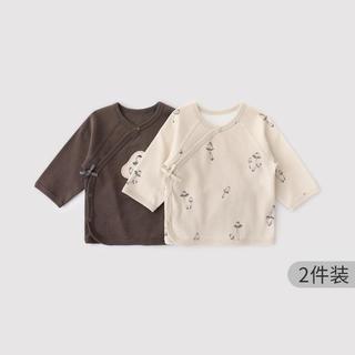 巴厘小猪 【2件装】半背衣初生婴儿a类纯棉宝宝秋衣和尚服春秋季新生儿上