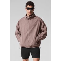 加拿大alo yoga男款户外运动透气防晒拉链连帽外套 灰紫色