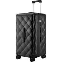 卡拉羊魔方体COCO行李箱时尚优雅女士pc拉杆箱旅行箱大容量小香风行李箱 钢琴黑【TSA密码锁 快速通关】 26寸【娇小留学女士优选】