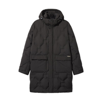 卡宾男装 三防长款羽绒服2024秋冬90鸭绒羽绒大衣宽松保暖H 煤黑色01 48