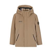 361°361男装上衣冬季新款短款羽绒服保暖连帽运动外套男士潮舒适时尚 2XL 秋麦色