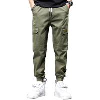 JEEP SPIRIT 吉普休闲裤男宽松春夏季工装裤男士系带束脚裤男 军绿色 31