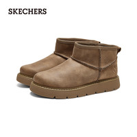 斯凯奇(Skechers)女士反毛皮加绒短靴169018 栗色/CSNT 36