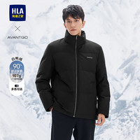 【防风防水】海澜之家25秋冬新休闲连帽保暖棉服厚夹克外套棉衣男 立领羽绒服-黑色1K 190/104A
