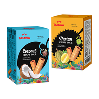 TATAWA马来西亚馋嘴小吃零食饼干椰子蛋卷松脆卷（榴莲+椰子）76g*2 （榴莲卷+椰子卷）76g*2