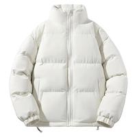 JEEP SPIRIT吉普 棉服秋冬季纯色加厚保暖棉袄宽松连帽短款棉衣外套 米白色. XL