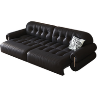 儒黛真皮沙发床法式电动伸缩功能黑糖云朵高档头层牛皮复古小客厅智能 2.95米-电动伸缩-可视面真皮 V-max（摔纹皮1.4-1.6mm）