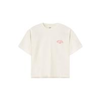 Gap 盖璞 女士水洗棉logo小开叉短款圆领短袖T恤上衣 637606 白色 XS