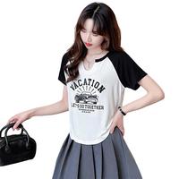 JEANSWEST/真维斯 V领印花设计 女士T恤衫