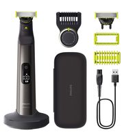 Philips 飞利浦 OneBlade Pro 360 面部和身体电动胡须修剪器,剃须刀和身体美容仪,2 x 360 刀片,1 x 梳子,1 x 身体套装,1 x 充电站,1 x 旅行旅行 ase,QP。 6652/30