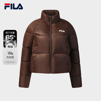 短款面包服FILA斐乐羽绒服女2025冬美拉德风休闲保暖运动外套 深岩褐-BN 175/92A/XL