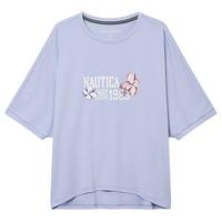NAUTICA/诺帝卡女装夏季棉亲肤宽松蝙蝠袖显瘦圆领T恤22TO03